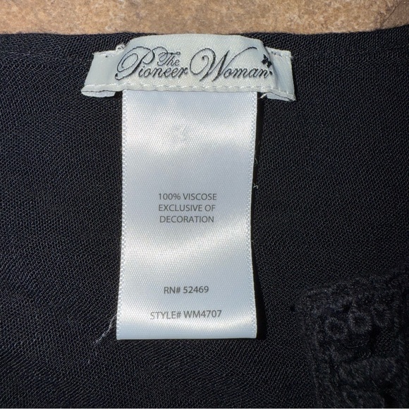 The Pioneer Woman Crochet Front Ruana Layering Piece - Black - Picture 3 of 12